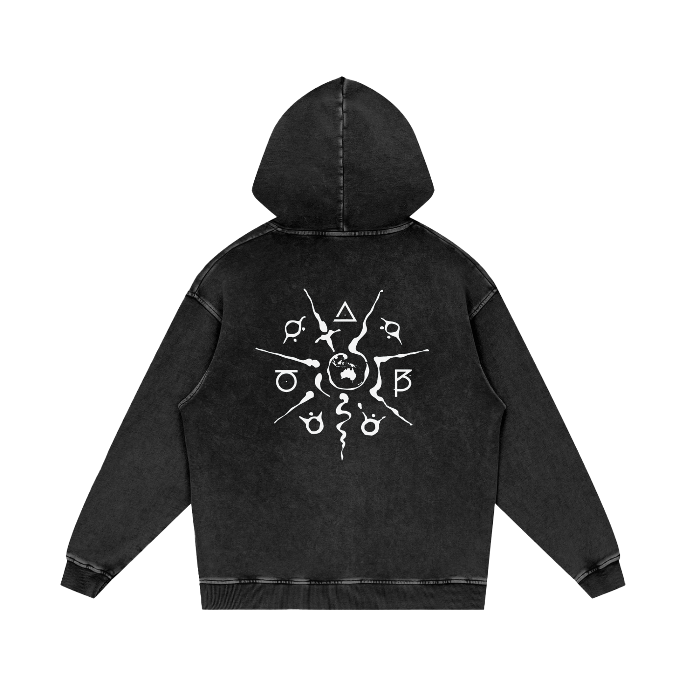 Snow Washed Loose Cotton Hoodie