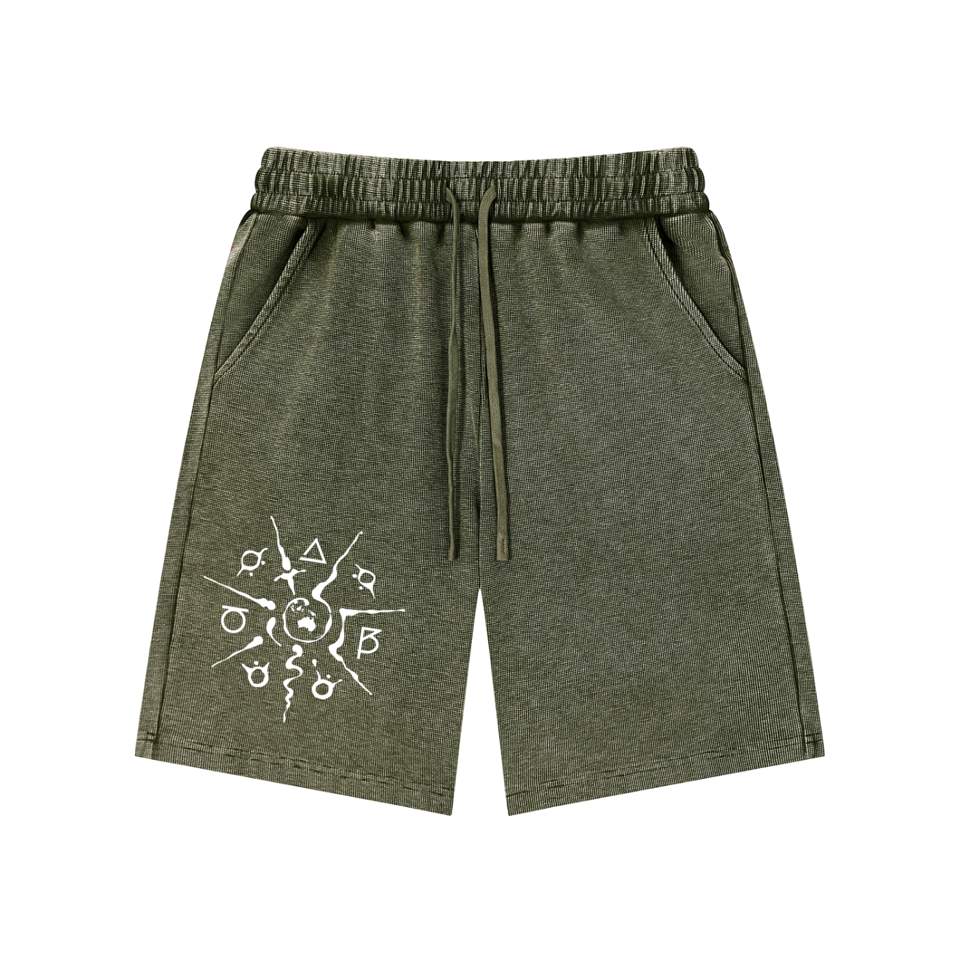 Mineral Wash Waffle Knit Shorts