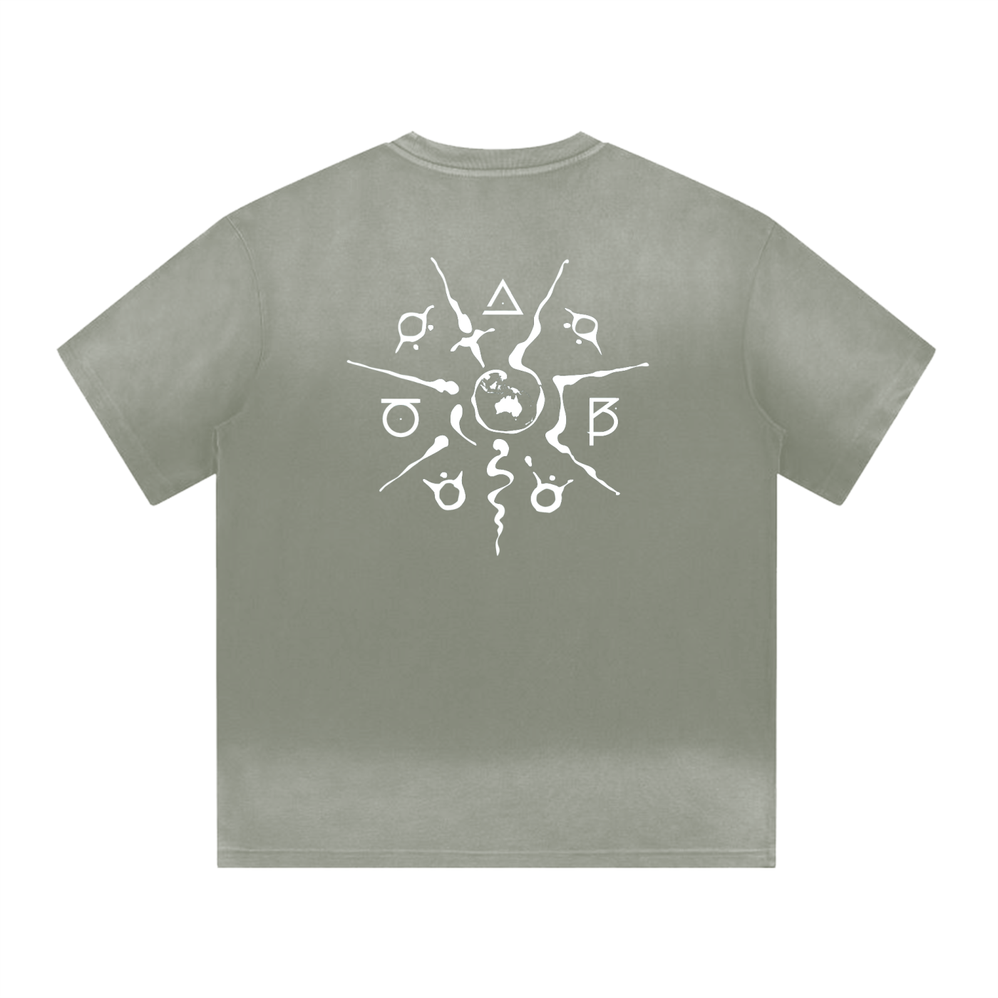 “I” Shape Gradient Washed T-Shirt