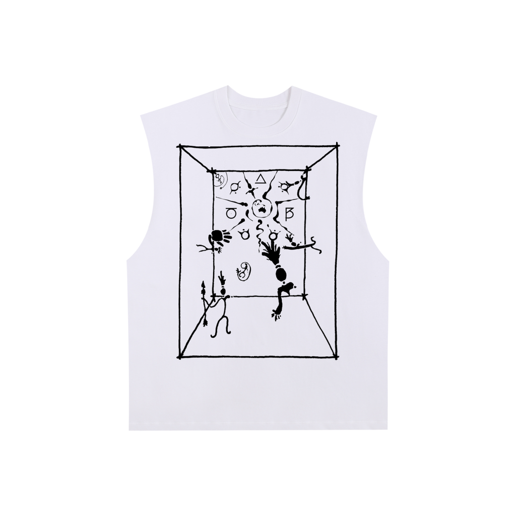 Raw Edge Cotton Tank Top