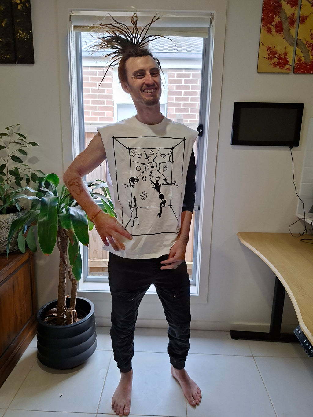 Raw Edge Cotton Tank Top