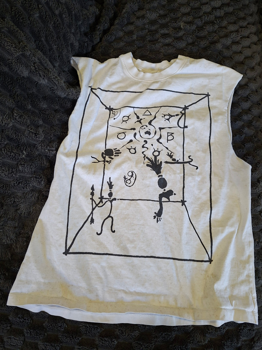 Raw Edge Cotton Tank Top